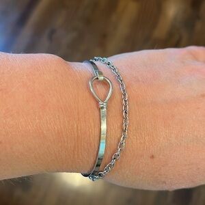 Sliver tone bracelets punk or steampunk look